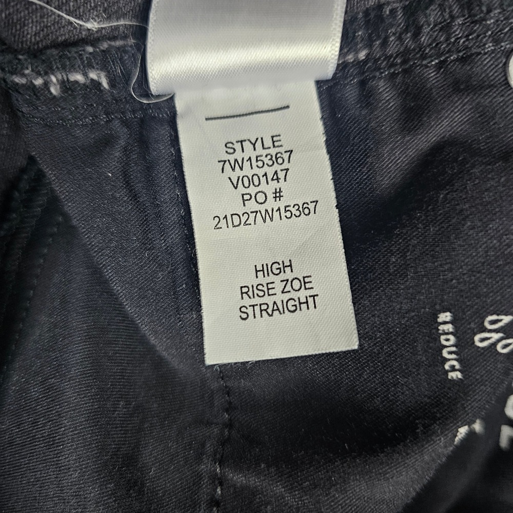 Lucky Brand Zoe Straight Jeans Womens 6/28 Black High Rise Raw Hem 7W15367 - Picture 6 of 10